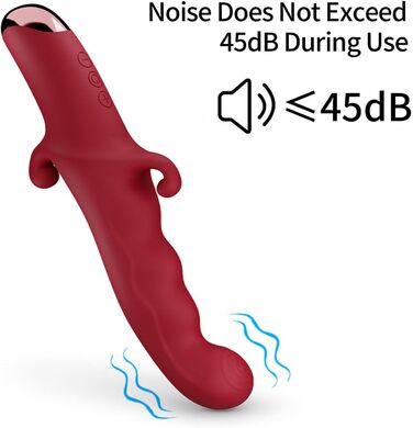 Вібратор Rabbit Realistischer Vibrator для жінок: G-точка, ануса, 10 режимів, тихий, Rose Rot