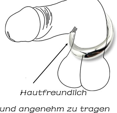 Кольце для статевого члена з вигнутою поверхнею (Eichelring) для чоловіків. Металеві кільця для статевого члена (маленькі, срібні)