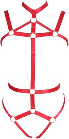Жіночий комплект: корсет, стрінги, ремінь. Карнавальний костюм, готичний стиль, для фотосесій та танців (червоний)