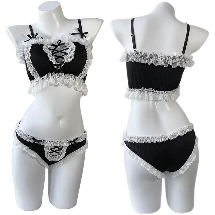 Костюм горничної Temptshow для жінок: сексуальний косплей аніме, милий котячий боді, відкрита грудь, стиль Лоліта, японська піжама з вирізами