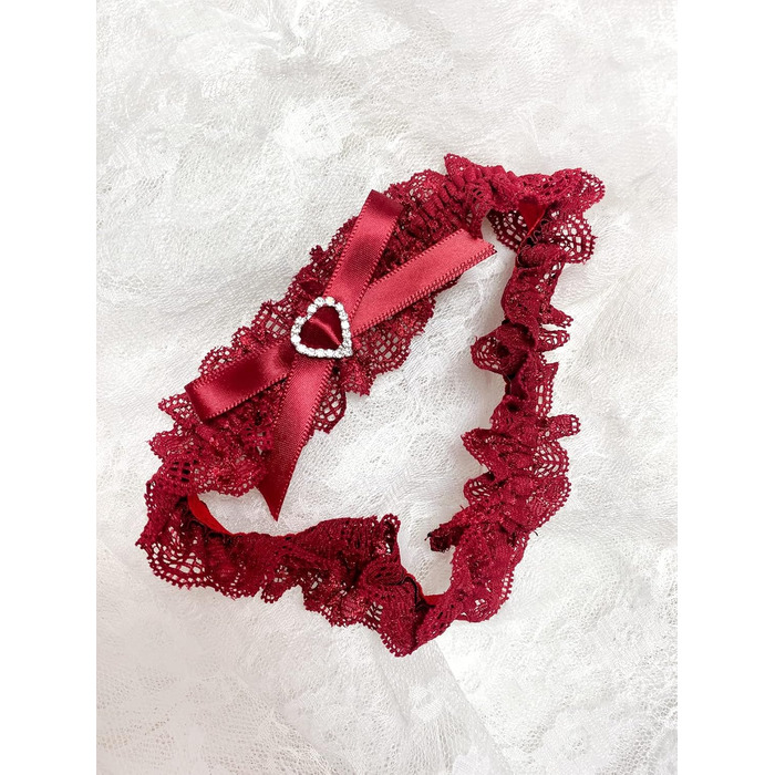 Шнурки для нареченої LeJulyeekay, мереживні, набір шнурків для весілля, аксесуар для вечірки (бордовий)
