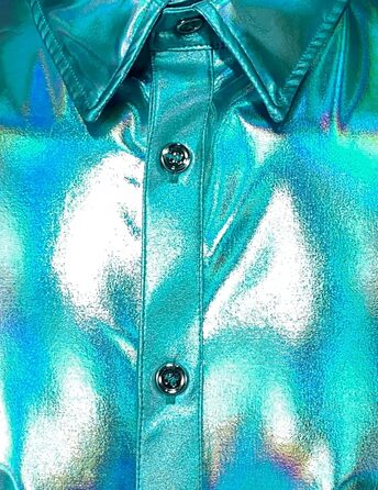 Чоловічий блискучий бронзовий костюм для нічного клубу JOGAL (синій блиск, розмір S)