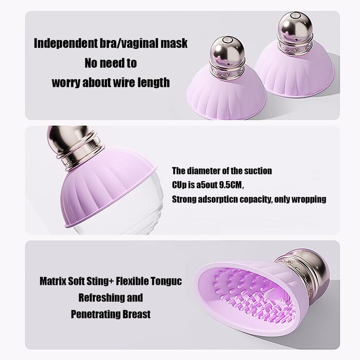 Вібратор для сосків Lmgoc з функцією лизання язиком, 9 режимів, масажер для клітора, електричний масажер грудей, збільшення грудей, секс-іграшка для жінок