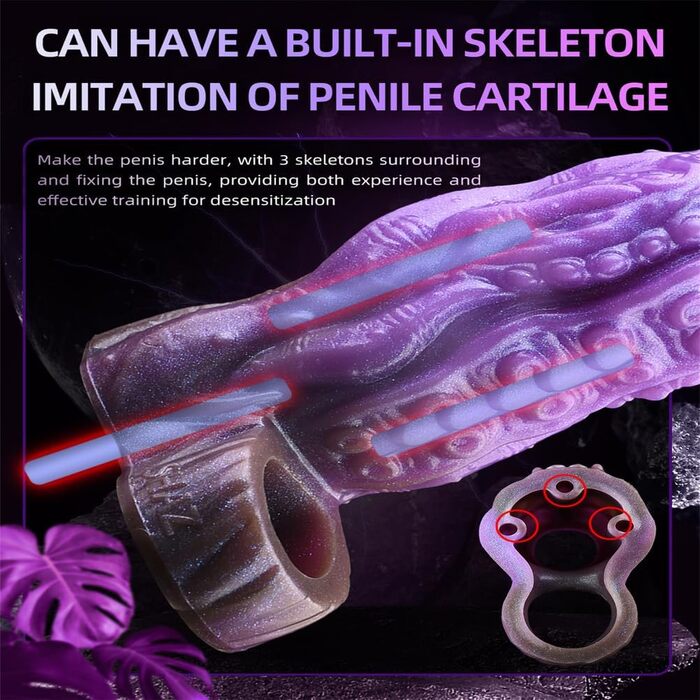 Чохол для статевого члена з нековзким покриттям, потовщений, кільце для яєчок, відкритий чохол для статевого члена, збільшення статевого члена, рукав для статевого члена для збільшення ерекції, затримка еякуляції, іграшка для дорослих для чоловіків, фіоле