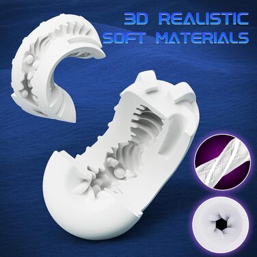 Секс-іграшка для чоловіків Eanatoys Masturbieren: 3 соски, 4 вібратори, реалістична вагіна, імітація оргазму, сірий колір