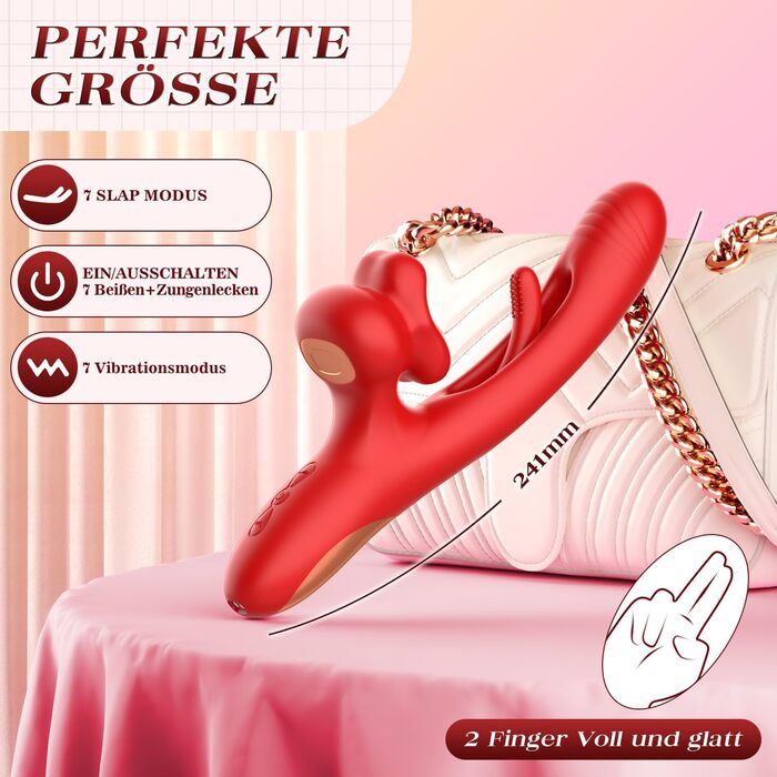 Вібратор для жінок Dildo з 7 режимами вібрації, стимулятором G-точки та клітора, рожевий