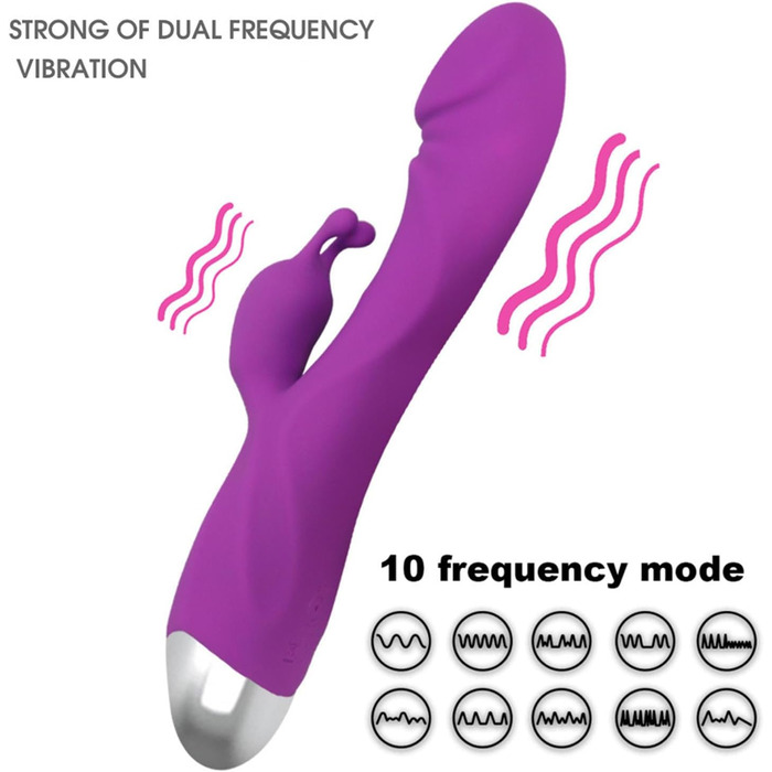 Вібратор для жінок: кліторальний та G-точковий, силіконовий кролик, 10 режимів вібрації, анальний дildo, реалістичний секс-іграшка, рожевий
