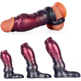 Чохол для пеніса з кільцем для яєчок, збільшувач пеніса, затримка еякуляції, для чоловіків та пар (S/M/L)