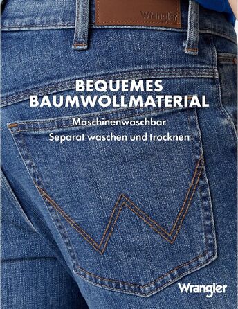 Чоловічі джинси Wrangler Straight Regular Fit середньої посадки, синьо-чорні (Mid Stone), W32 L36