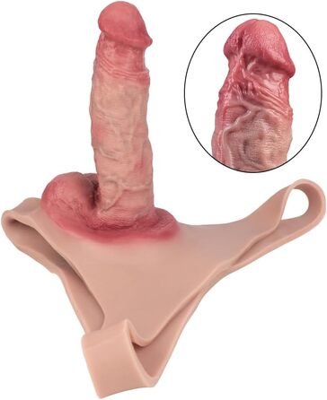 Силіконовий реалістичний пеніс-чохол з імітацією вен та яєчок, 18 см. Чохол для збільшення та подовження пеніса. Для чоловіків.