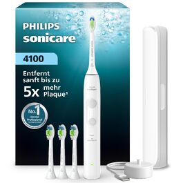 Електрична сонічна зубна щітка Philips Sonicare 4100 (HX3683/33) біла, з 4 насадками W2 Optimal White, дорожнім футляром та USB-зарядним пристроєм