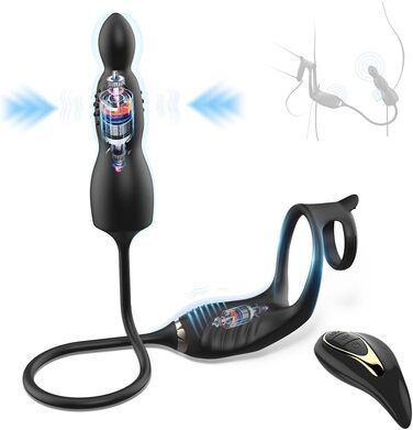 Масажер простати для чоловіків NAIXBTY з 10 режимами вібрації, кільцем для ануса та пультом дистанційного керування