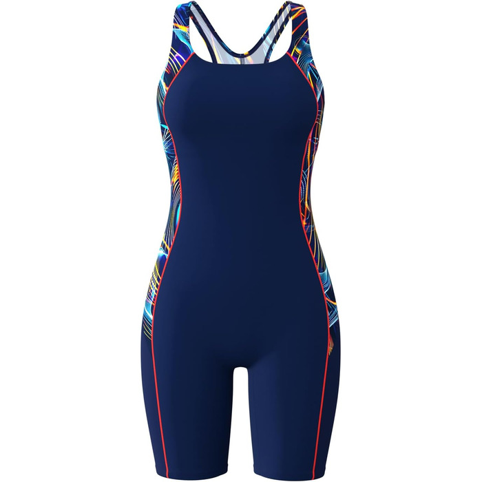 Спортивний купальник для жінок Racerback/U-Back з ефектом моделювання силуету (44, Wellenschatten)