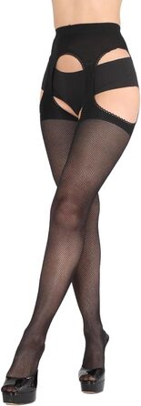 Чорні мереживні панчохи BANANALU 40 Den з вирізом, S, набір 6 шт.