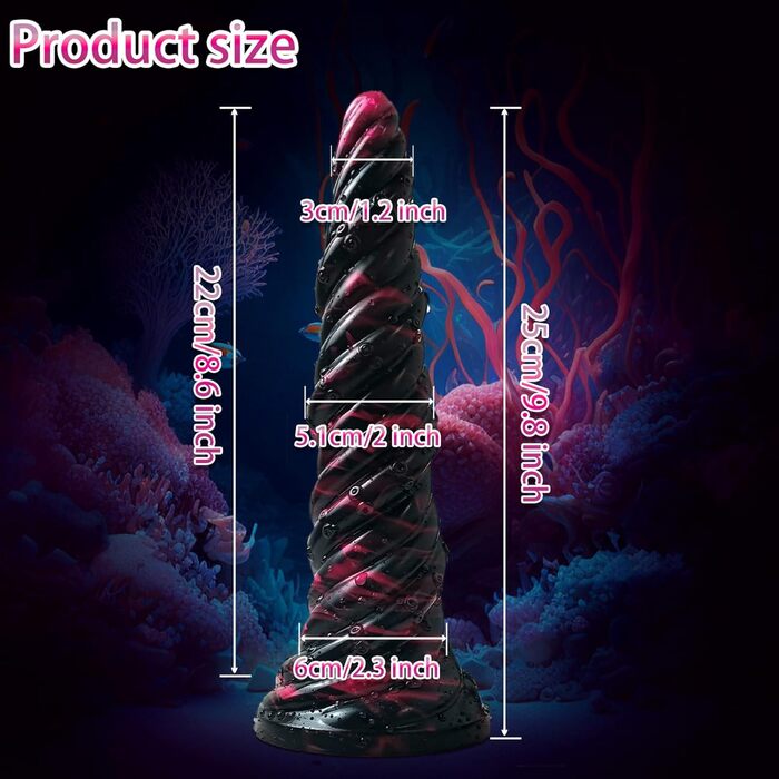 Анальний дилдо 25 см з сильним присоском, силікон, стимуляція G-точки, для пар, екстремальна іграшка для дорослих