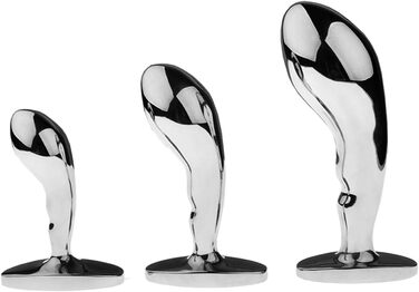 Анальний дildo з нержавіючої сталі, 3 розміри (S/M/L), вигнутий, для чоловіків та жінок, анальний масажер, SM іграшка, сріблястий