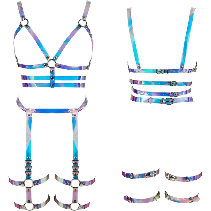 Бандероль з шкіри в готичному стилі BANSSGOTH для жінок. Комплект корсет, стринги, готичний аксесуар. Ідеально для вечірок, Halloween, Rave.