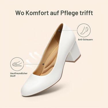 Жіночі туфлі-човники DREAM PAIRS закриті, білі, екошкіра (PU), розмір 39 EU