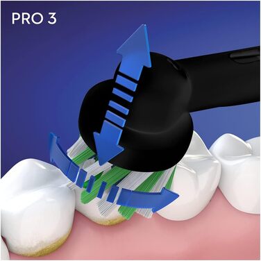 Електрична зубна щітка Oral-B Pro 3 3500 Edition, чорна, з дорожнім футляром та набором насадок (3 шт.)
