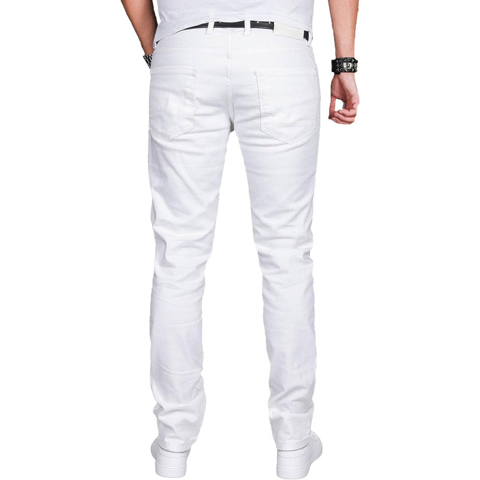 Чоловічі джинси Slim Fit ALESSANDRO SALVARINI з еластичним денімом, білі, розмір 36W / 34L