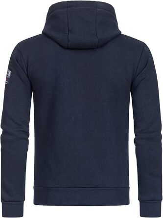 Чоловіча толстовка на блискавці Geographical Norway з капюшоном, темно-синя, розмір XXL