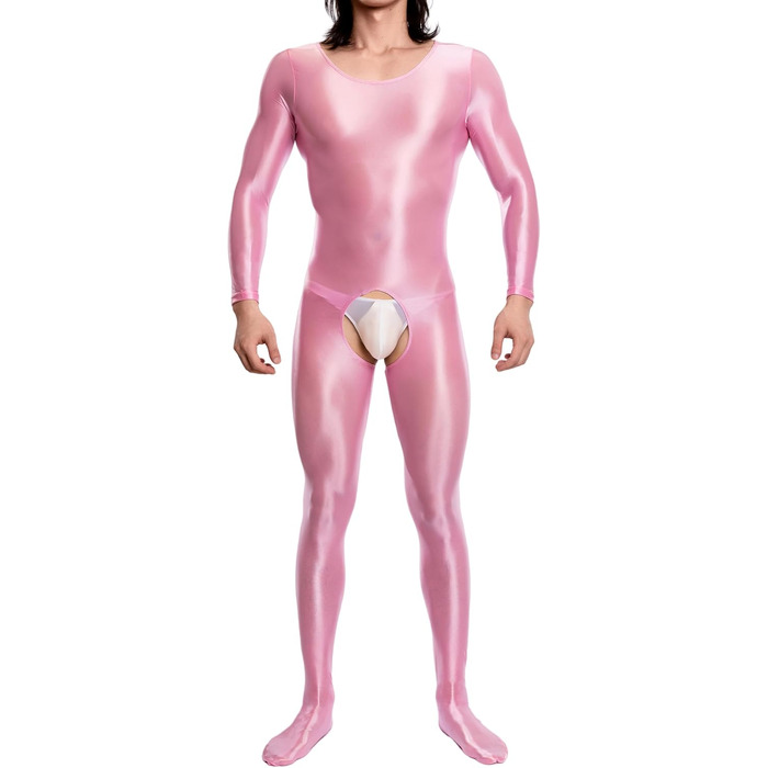 Комбінезон чоловічий AIEOE з відкриттям спереду, прозорий, рожевий, розмір EU S