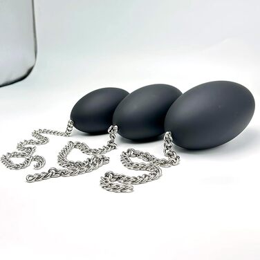 Анальний плагін Jixaxe з ланцюгом, анальні кулі, анальний ділдо, buttplug, великі анальні плагіни з гіпоалергенного силікону, секс-іграшка для жінок та чоловіків, 3 розміри S/M/L, анальні плагіни, секс-іграшки (M: Ø7,5cm)