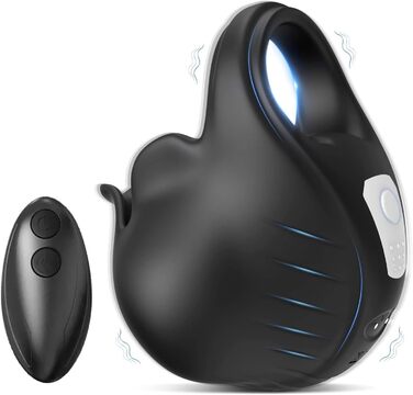 Вібраційний кільце для пеніса Buntune 2-в-1 з пультом дистанційного керування - 9 режимів, масажер для чоловіків