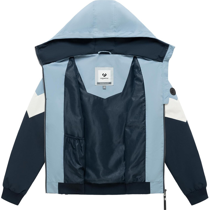 Чоловіча легка демісезонна куртка Ragwear Stewie Block: водонепроникна та дихаюча з капюшоном, Dusty Blue, розмір S-4 (M)