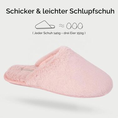 Жіночі домашні капці Snug Leaves з штучним хутром та ефектом пам'яті Memory Foam, рожеві, розмір 42/43 EU