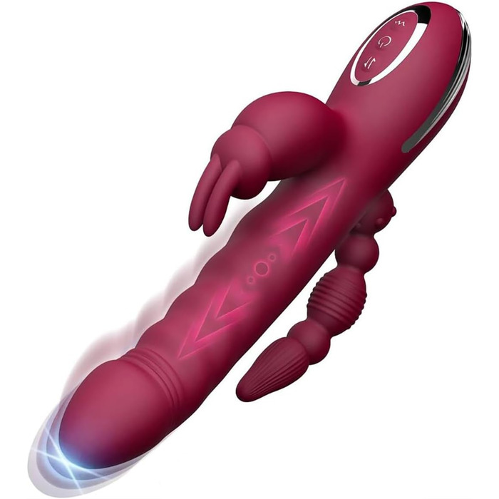 Вібратор-дилда JFRong 3-в-1 для жінок: стимуляція G-точки, клітора та анусу. 10 режимів вібрації та телескопічна конструкція. Інтимні іграшки для дорослих