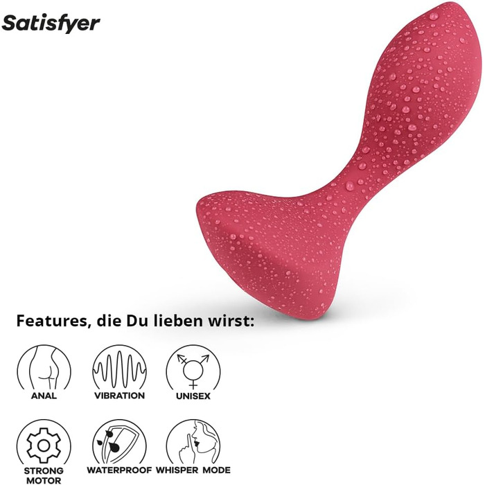 Анальні вібратори Satisfyer Backdoor Lover | Водонепроникний анальний плаг | Стимуляція простати | Іграшки для дорослих (Червоний)