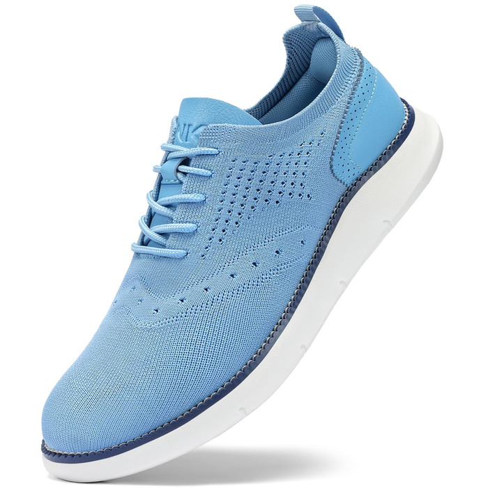 Чоловічі класичні туфлі SVNKE Oxfords — ділові шкіряні черевики на шнурівці, сині (Bleu Caroline), розмір 47 EU