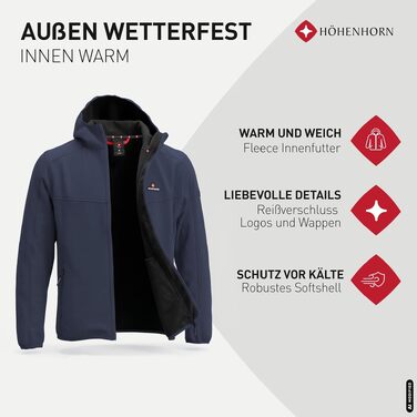 Чоловіча легка куртка Softshell Höhenhorn Alpberg для відпочинку та активного дозвілля, демісезонна, темно-синя (L)