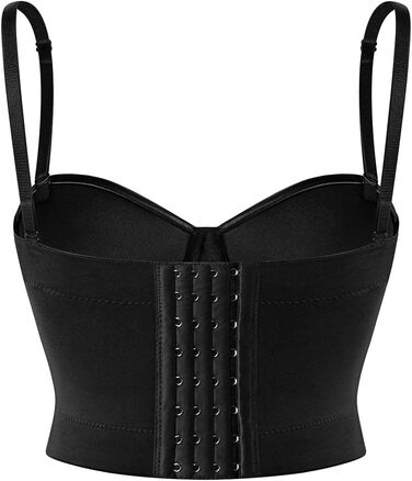 Топ SLIMBELLE з ефектом шкіри, чорний, без бретелек, корсетний, з пуш-ап ефектом (XXL)