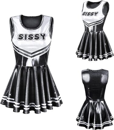 Комбінезон без рукавів LittleForBig для жінок, челідер, сісі, блискучий, металік, облягаючий, міні-сукня, рожевий/магента/чорний, 3XL