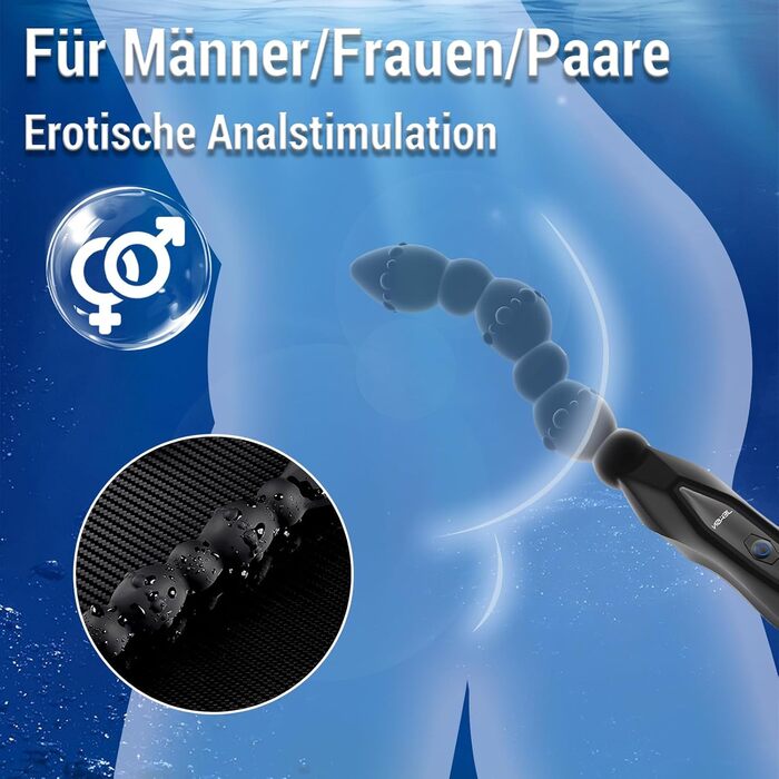 Вібруючий анальний масажер для простати LYMAIS - стимуляція G-точки, 10 режимів, комплект