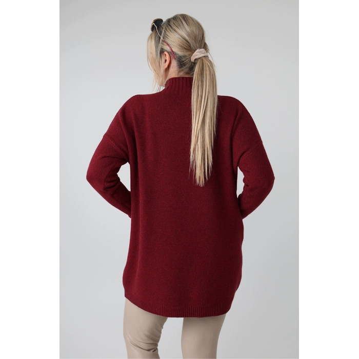 Жіночий світшот FEMIMODA oversize червоного кольору, довжиною до середини стегна, розмір 44/46