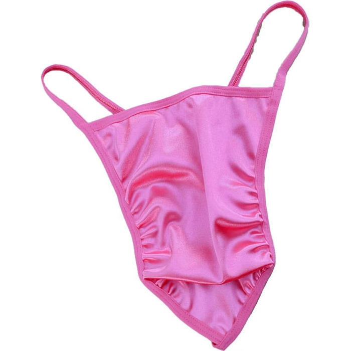 Танга чоловічі Faringoto з атласу, T-подібний низ, дизайн Gay-Sissy, 6 кольорів + бантик (M, Рожевий)