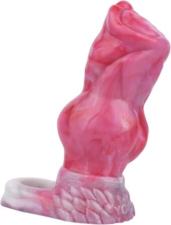 Реалістичний секс-іграшка для чоловіків у вигляді пса - реалістичний дилда з кільцем, з рідкого силікону, збільшує, рожевий, розмір S