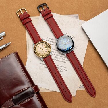 Шкіряний ремінець для годинника та смарт-годинника Vintage Elegant, 18мм, коньячний коричневий (чорна пряжка), з швидким випускам