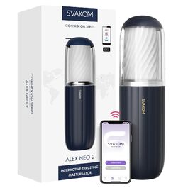 SVAKOM Alex Neo 2 - Електричний мастурбатор для чоловіків з 7 режимами та функцією масажу, преміум-якість