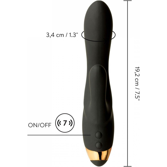 Вібратор Amorelie Virgo Premium для клітора та G-точки, чорний, 2x7 режимів, подвійний мотор