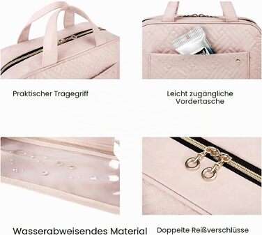 Дорожня косметичка-органайзер BAGSART Daen підвісна, водонепроникна сумка для аксесуарів з 4 відділеннями та гачком 360°, карміново-фіолетова, L