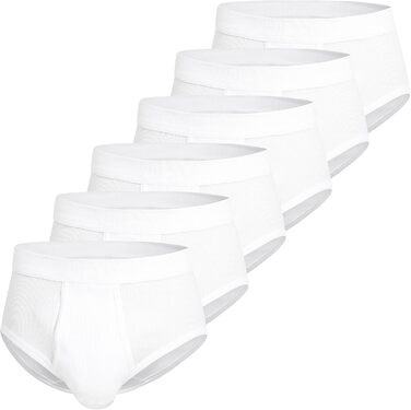 Труси чоловічі Götzburg 6 шт. з м'яким поясом, двошаркова трикотажна в'язка, з вирізом, білі (світло-універсальні)