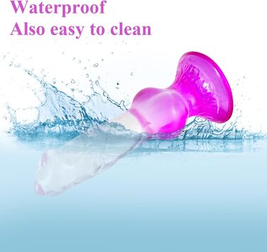 Анальний дildo Difemstoy з сильним соском, XXL, стимулятор G-точки, іграшки для дорослих для жінок, чоловіків, пар, фіолетово-прозорий