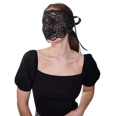 Чорна маска на обличчя з мереживом та стразами для жінок, елегантна венеціанська маска для маскараду, карнавалу, косплею, Хелловіну, Марді Гра, костюмованих вечірок (Чорний (золоті стрази))