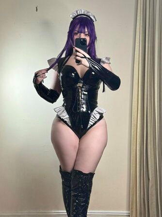 Костюм горничної KORURACUB з преміум-шкіри PU, жіноча спідня білизна в стилі горнички (чорний та білий, M)