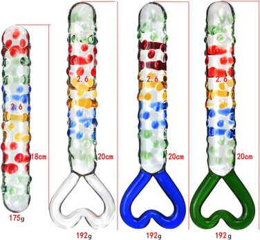 Секс-іграшки для дорослих: 4 шт. набір скляних анальних та вагінальних масажерів
