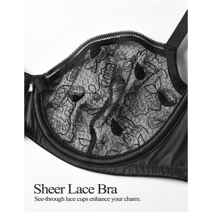 Wingslove Корсетний бюстгальтер Dirndl з кісточками для великих грудей, чорний, 85C